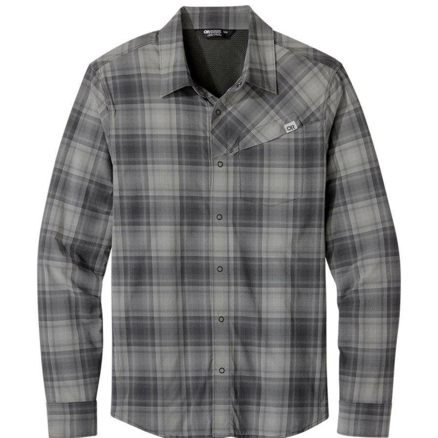 Men'S Shirts * | Outdoor Research Astroman L/S Sun Shirt Men'S (Fall 2022) Storm Plaid