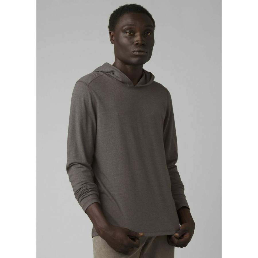 Men'S Shirts * | Prana Hooded T-Shirt Men'S Charcoal Heather