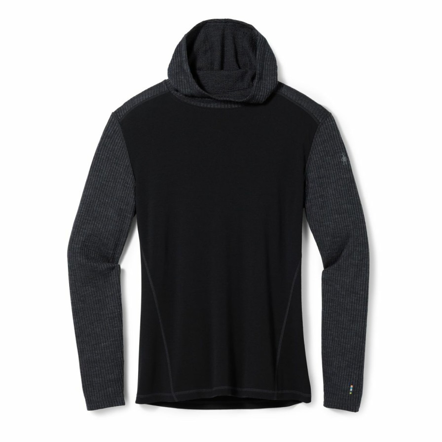 Men'S Shirts * | Smartwool Classic Thermal Merino Base Layer Rib Hoodie Men'S Black