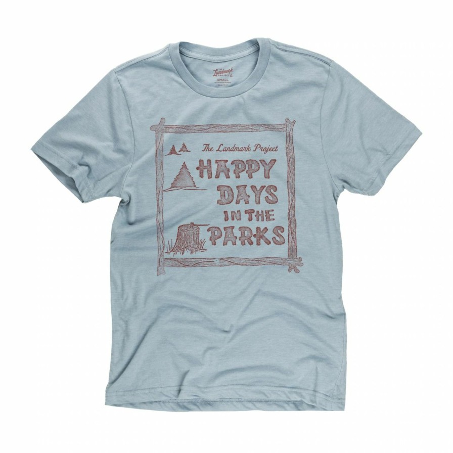 Men'S Shirts * | Landmark Project Happy Days Short Sleeve Men'S Chambray Blue