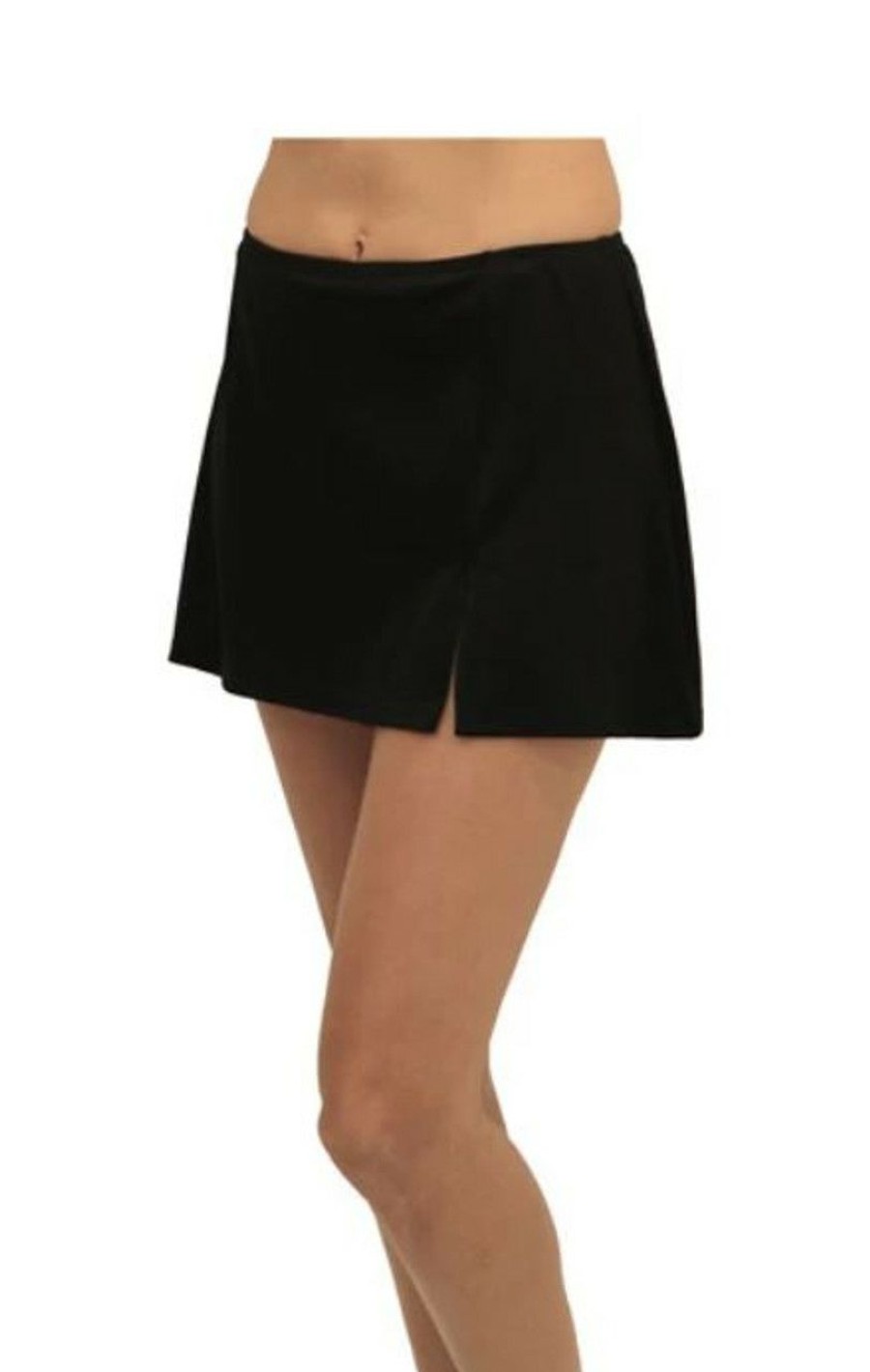 Swimwear * | Fit4U Fit 4U Bottoms Swim Skirt With Slit Black