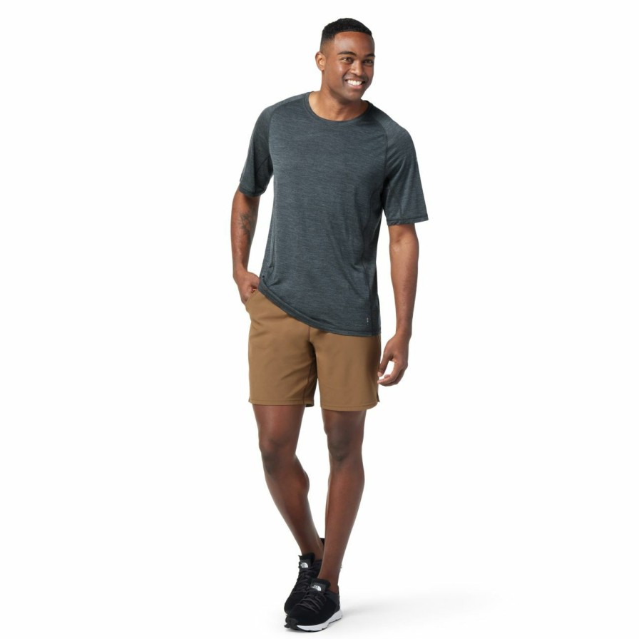 Men'S Shirts * | Smartwool Active Ultralite Short Sleeve Men'S Charcoal Heather